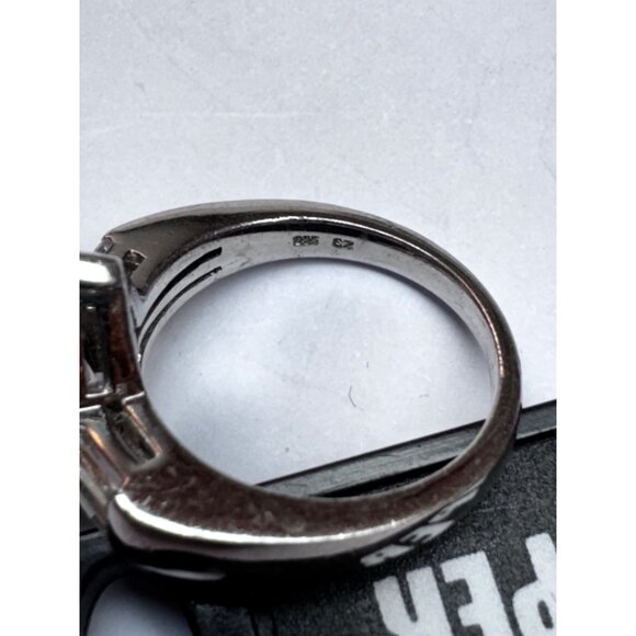 Sterling Silver 925 Marquise Cut CZ Ring Size 7 Art Deco Estate Statement - Picture 12 of 12